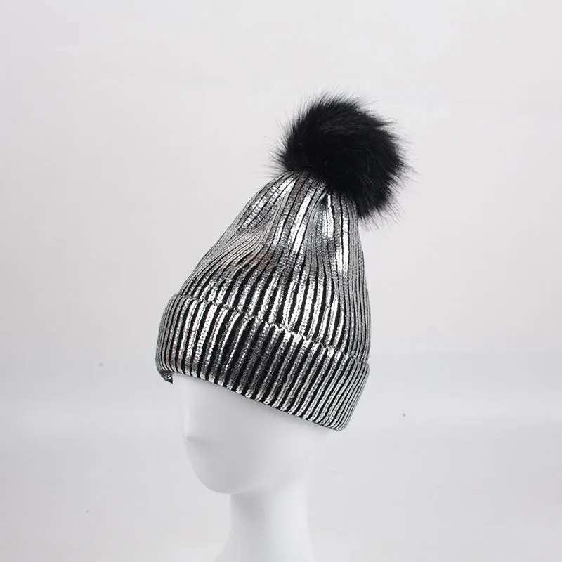 Silver Women's Knitwear Cap