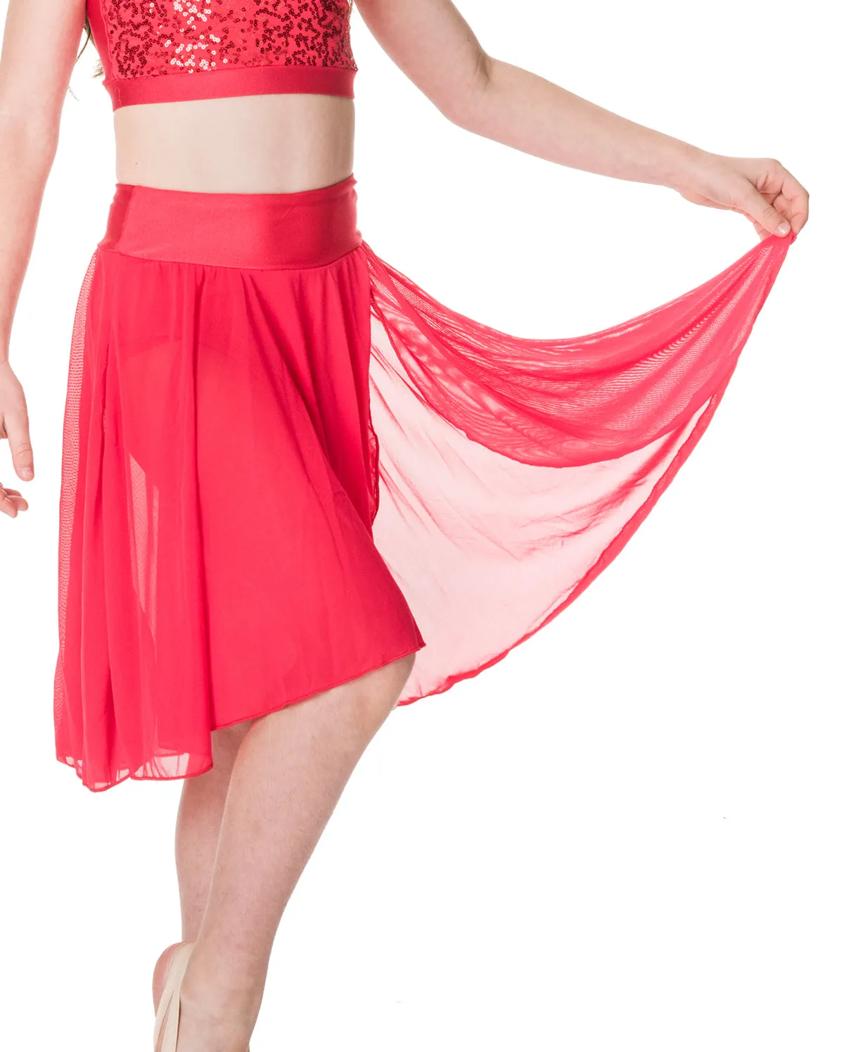 Studio 7, Inspire Mesh Skirt, Red, Adults, ADSK05