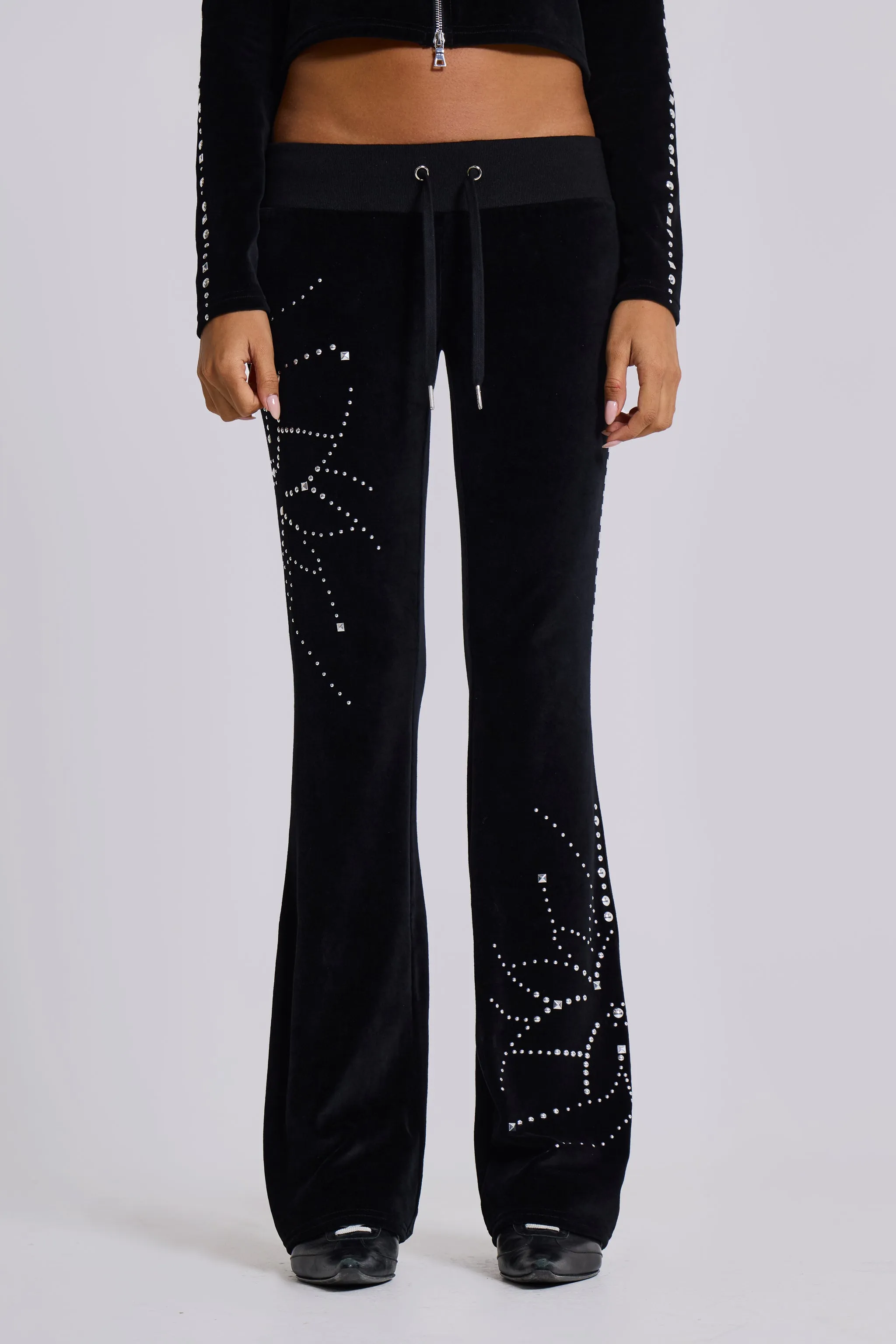 Superset Studded Velour Bootcut Trousers