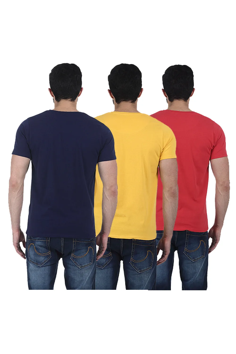 V - Neck Muscle Fit Half Sleeves Tees