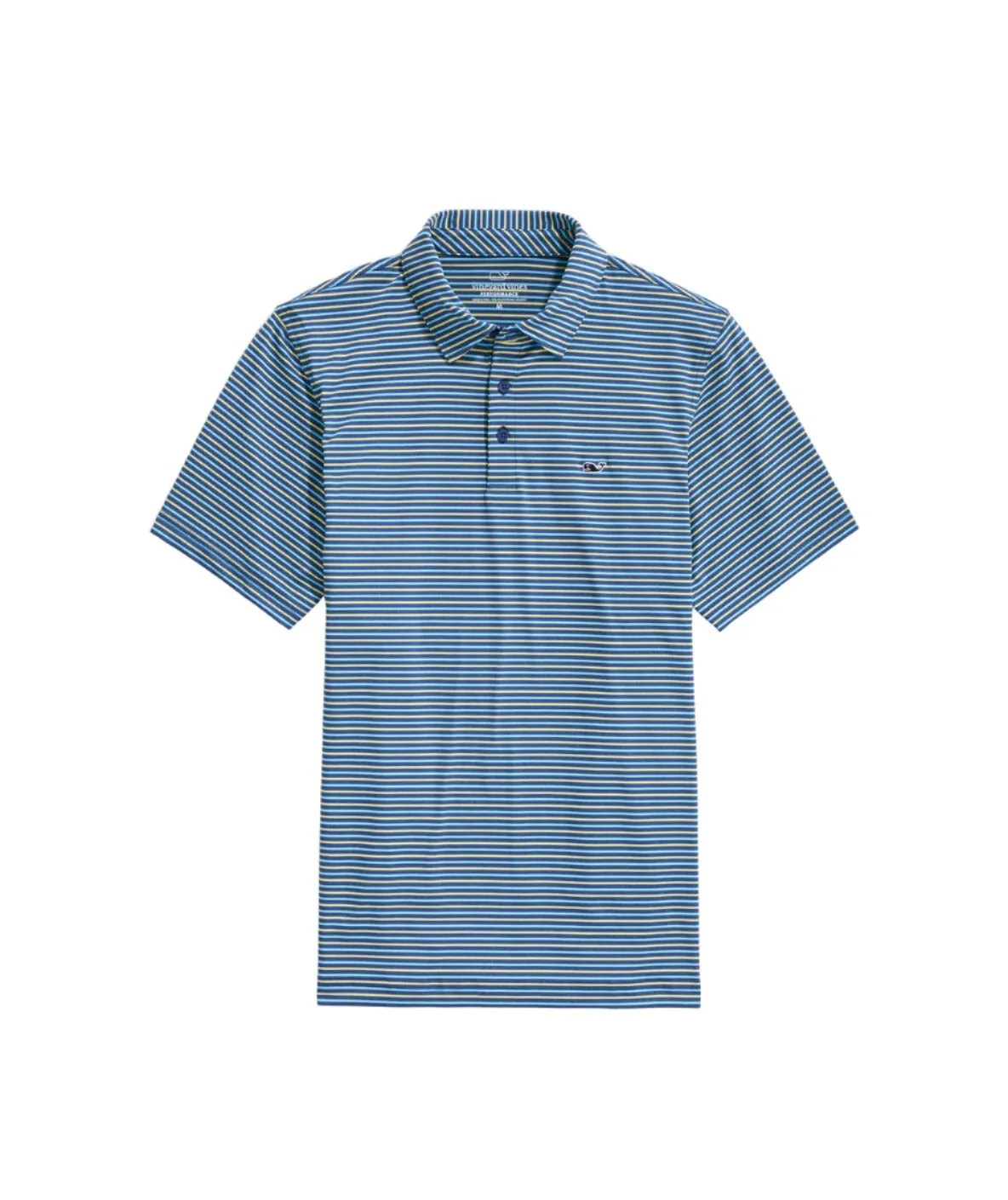 Vineyard Vines Mens Bradley Stripe Sankaty Performance Short Sleeve Polo Shirt