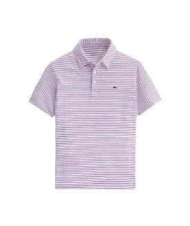 Vineyard Vines Mens Bradley Stripe Sankaty Performance Short Sleeve Polo Shirt