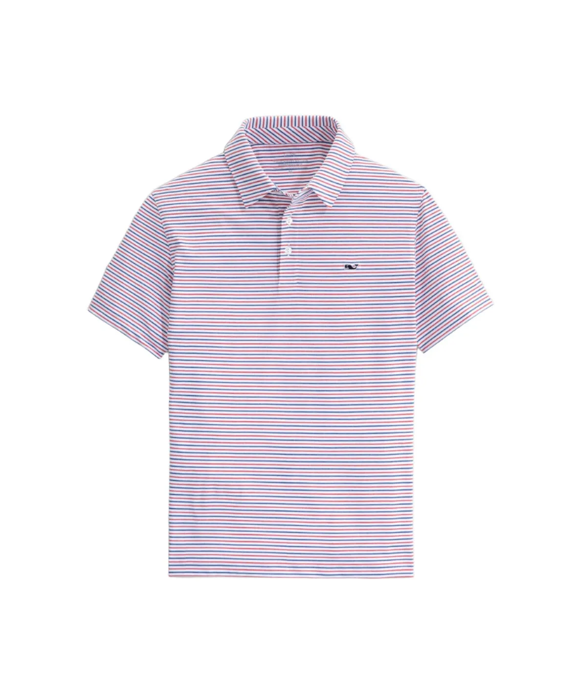 Vineyard Vines Mens Bradley Stripe Sankaty Performance Short Sleeve Polo Shirt