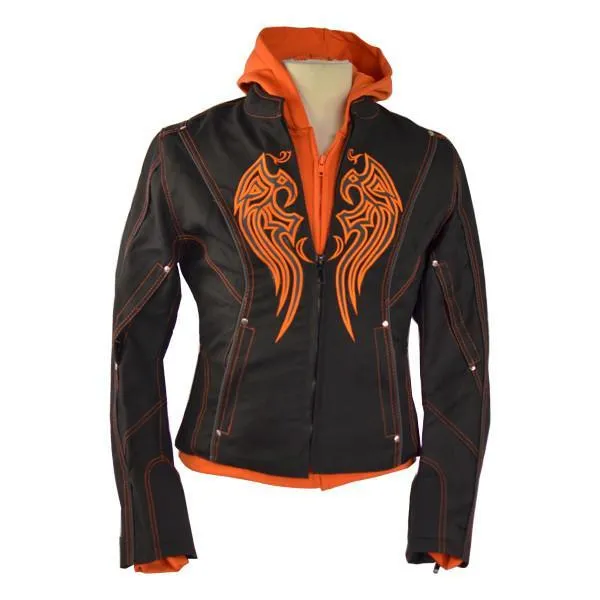 VL1581 Ladies Textile Jacket Embroidery & Removable Hoodie