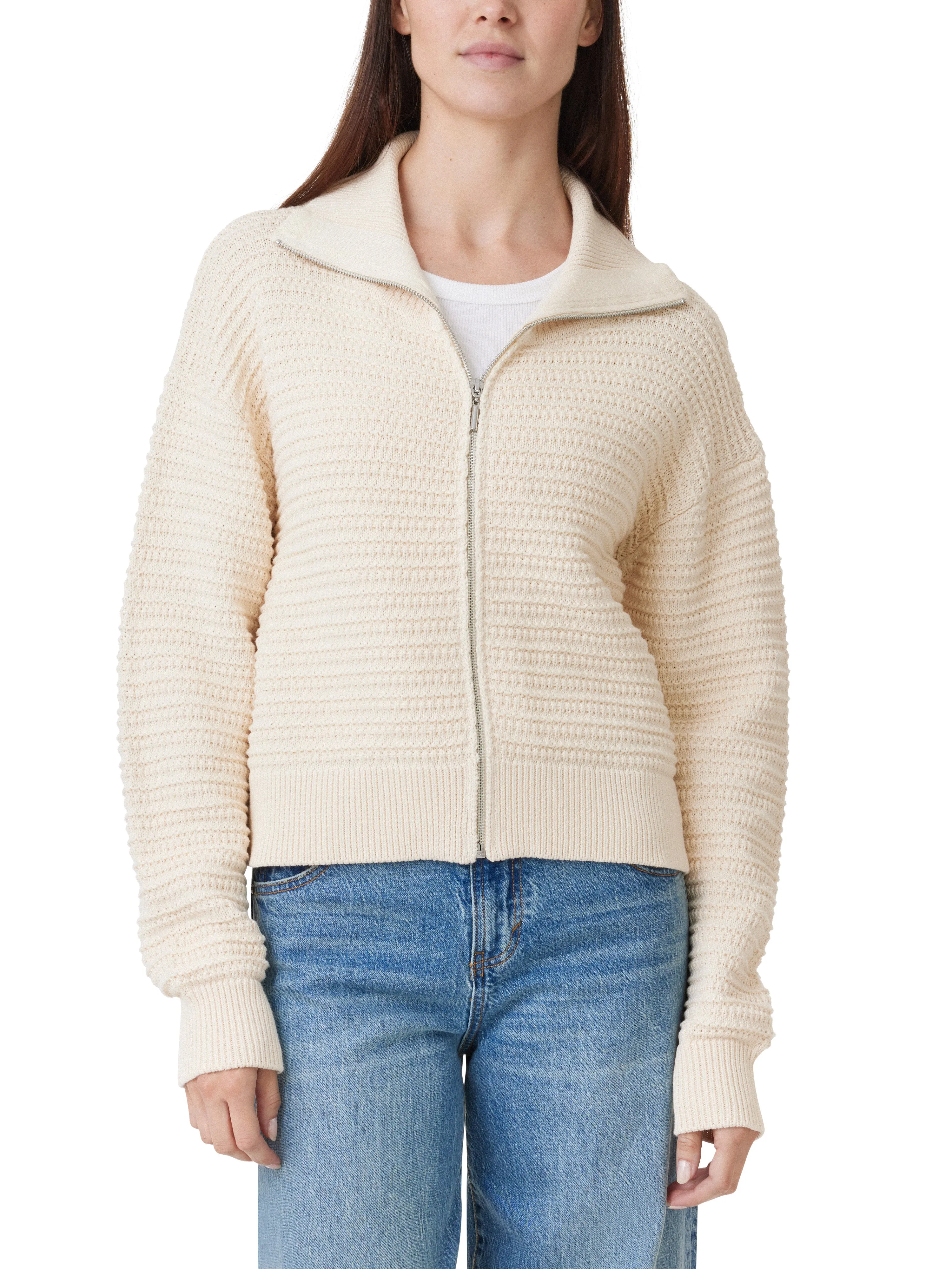 Vneck Zip Cardigan