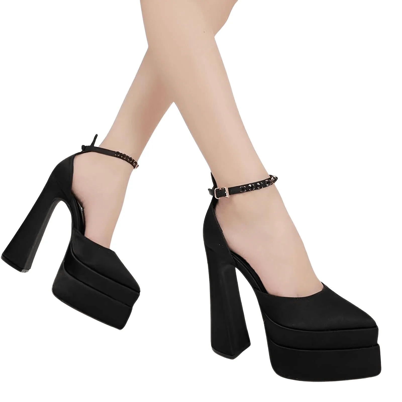 Women's Thick High Heel Platform Pumps