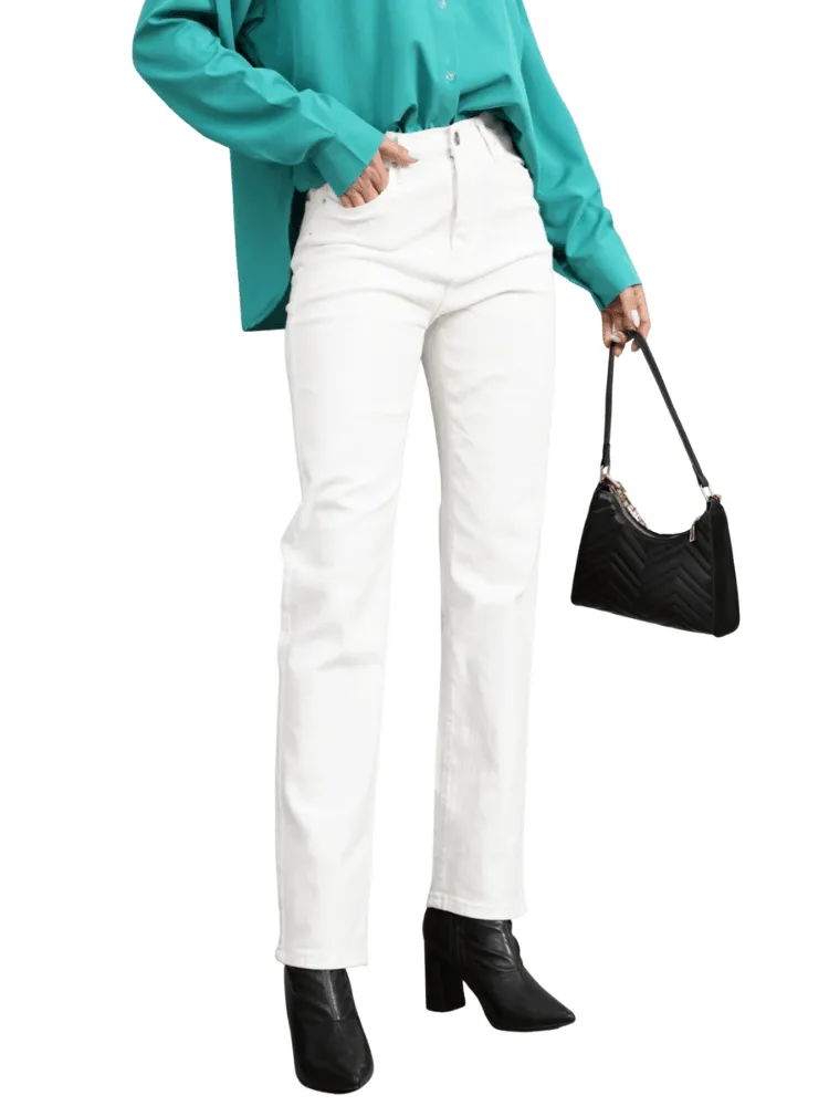 Women's White Jeans Straight Leg