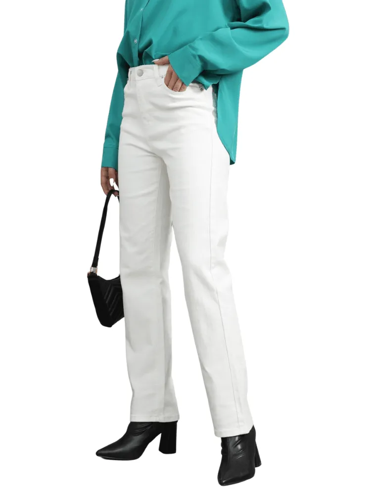 Women's White Jeans Straight Leg