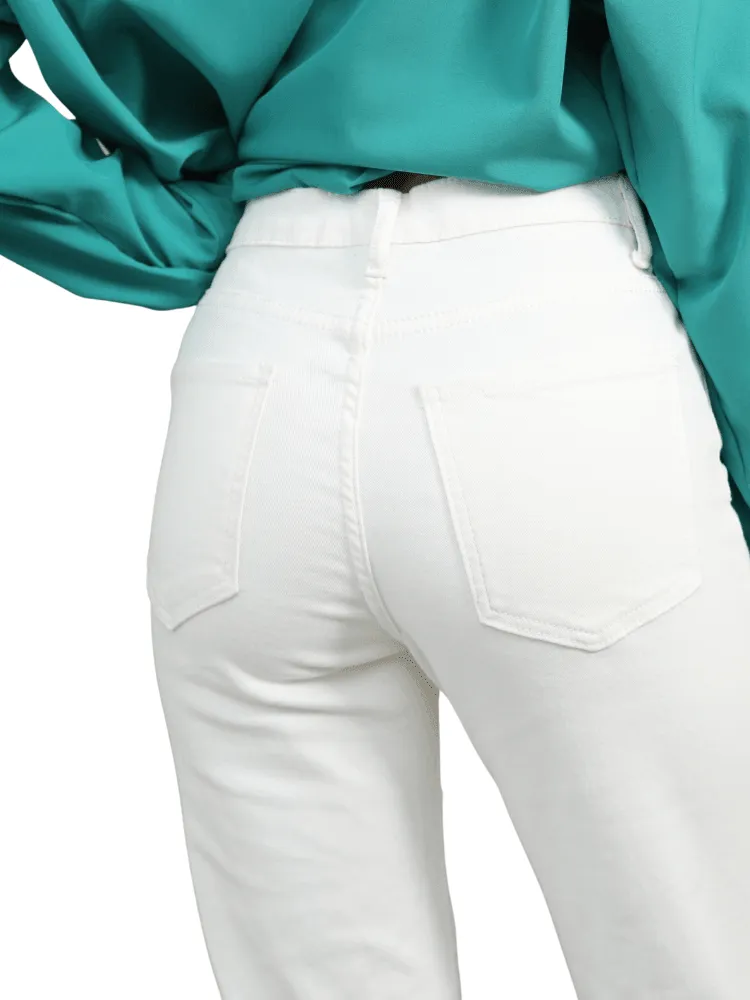 Women's White Jeans Straight Leg