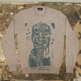 x BÄST Brown Graphic Print Crew Neck Knitwear