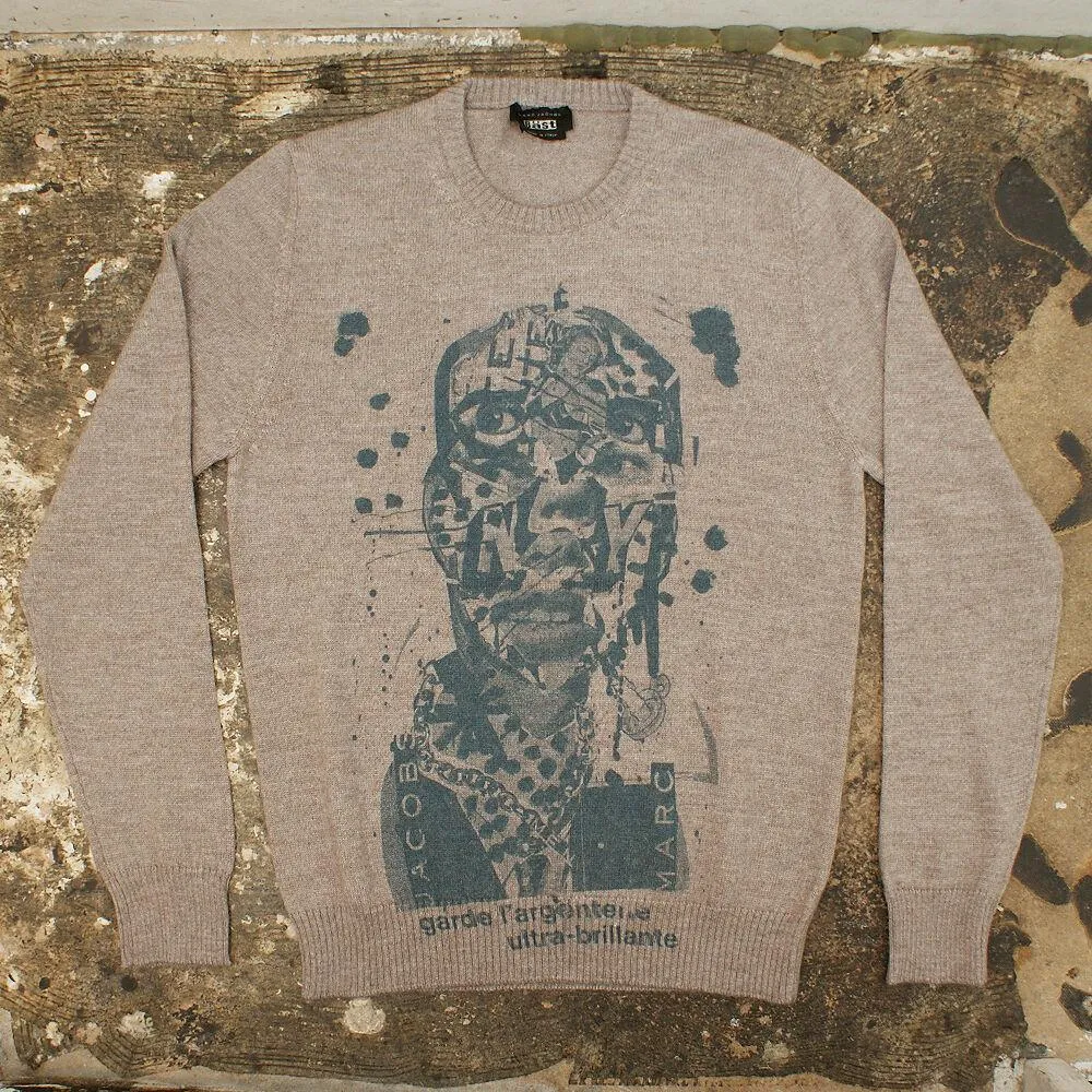 x BÄST Brown Graphic Print Crew Neck Knitwear