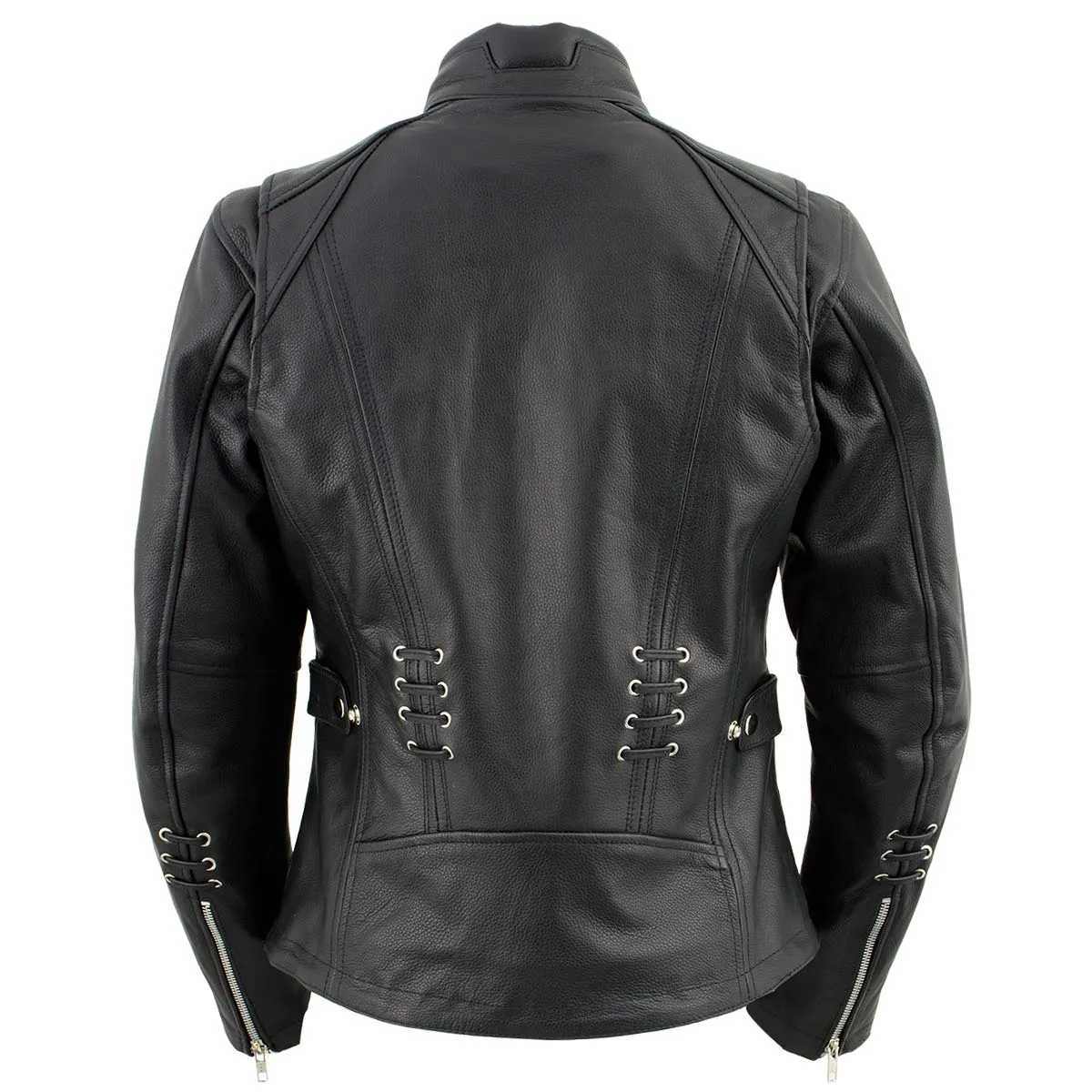 Xelement XS631 Women's 'Raven' Black Premium Cowhide Motorcycle Rider