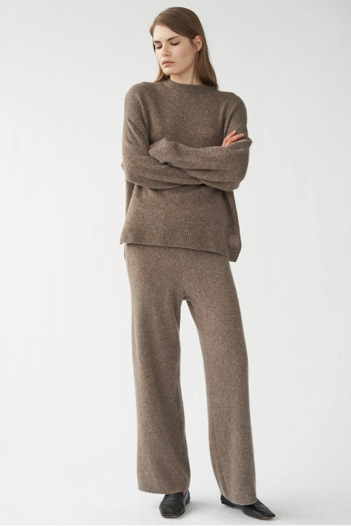 ZIGGA KNIT PANTS - HAZELNUT - SILK/CASHMERE